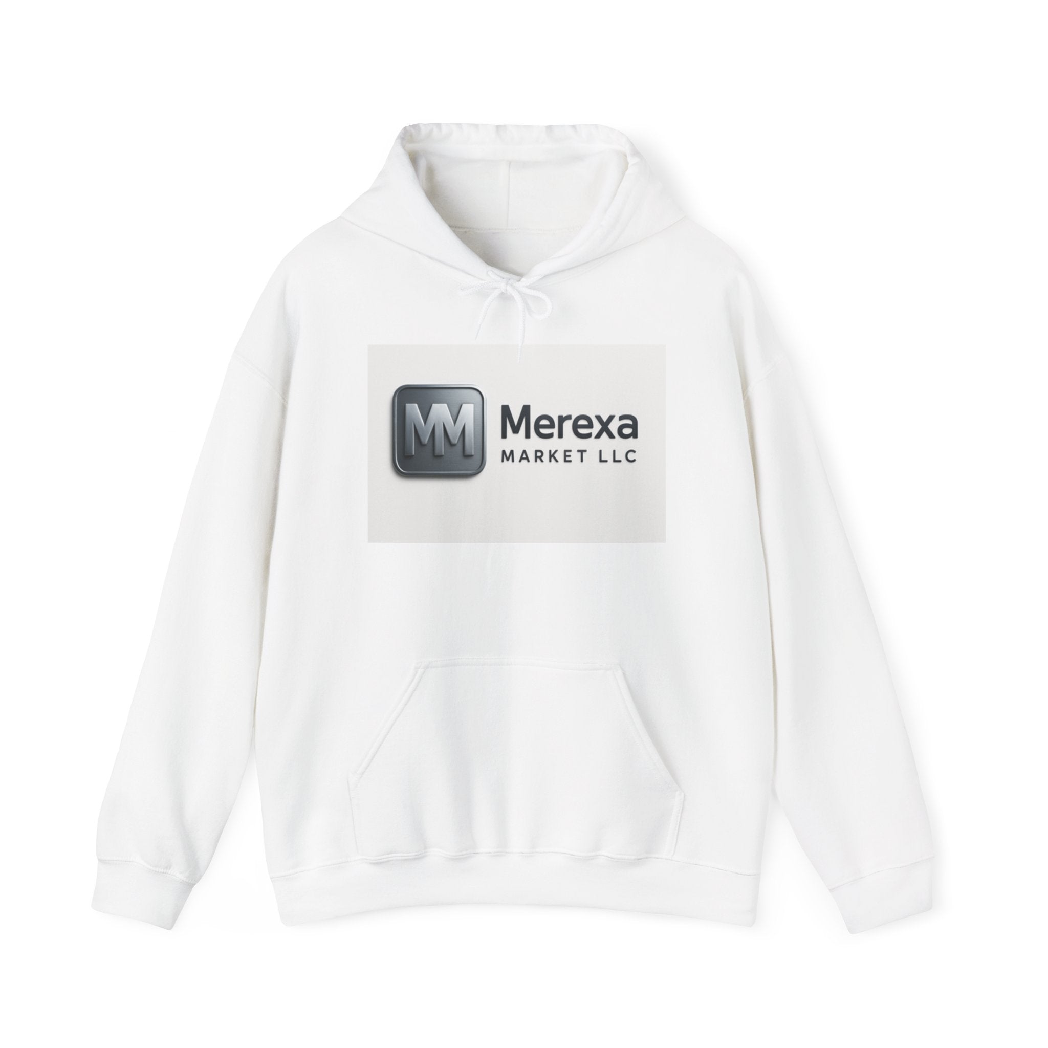 Merexa Market LLC Logo Hoodie - White Branded Pullover